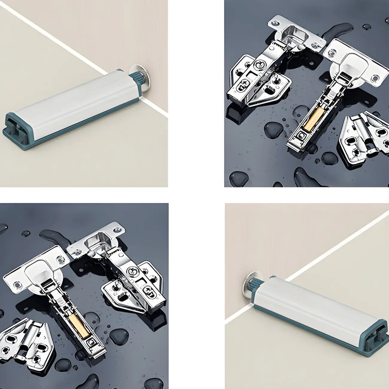 Grey Wooden Glass Doors Display Cabinet with Drawers