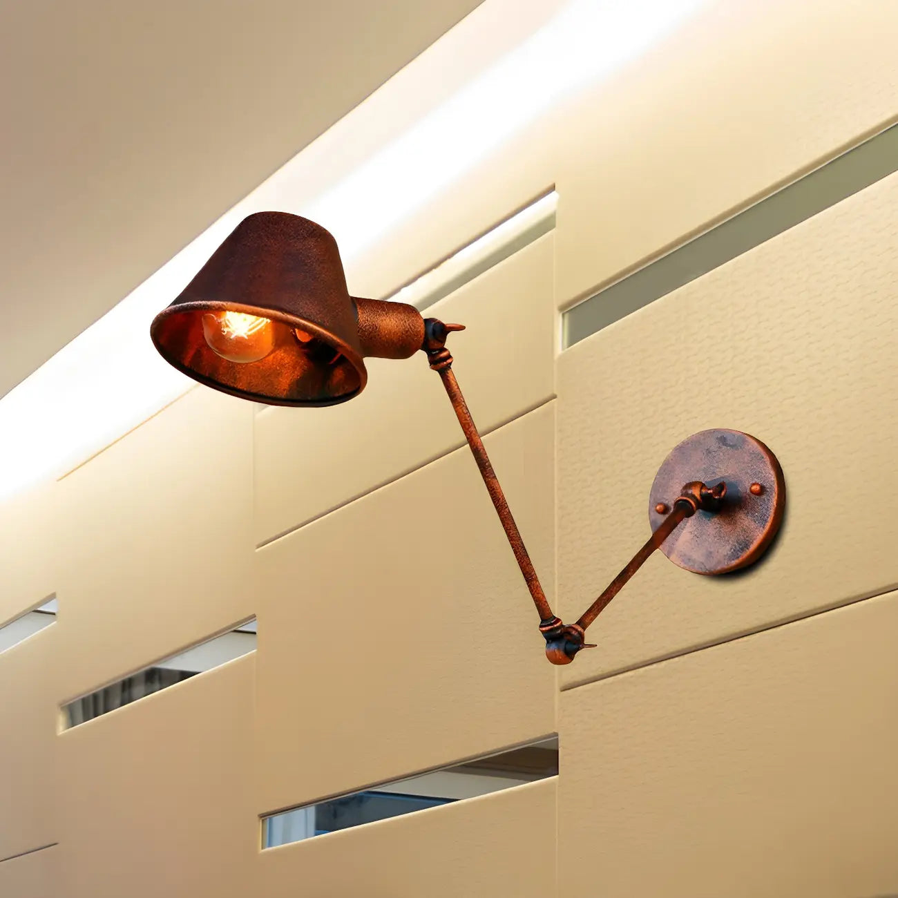 Adjustable Industrial Black  Swing Arm LED Wall Sconce