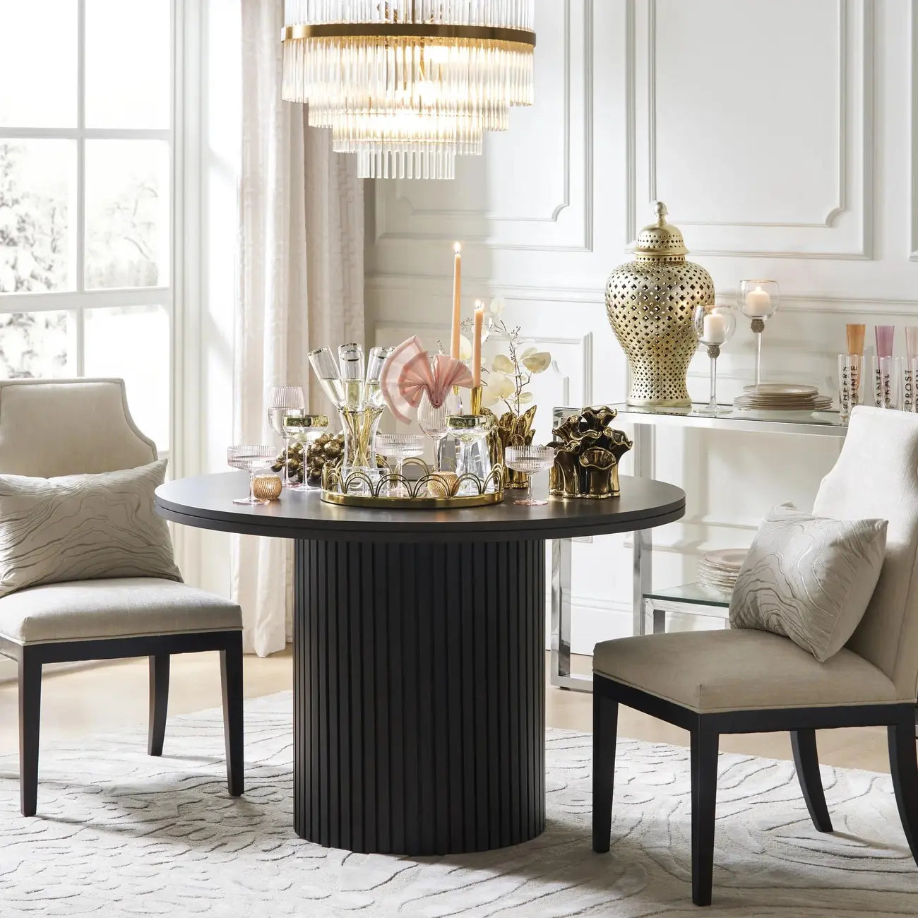 Modern Clear Glass Chandelier with Gold Finish