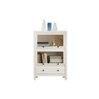 Modish White Wooden Bookcase with Glass Doors
