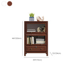 Modish White Wooden Bookcase with Glass Doors