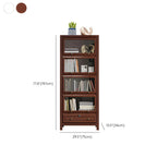 Modish White Wooden Bookcase with Glass Doors