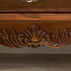 Classic Wood White Glass Door Display Cabinet with Drawer