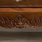 Classic Wood White Glass Door Display Cabinet with Drawer