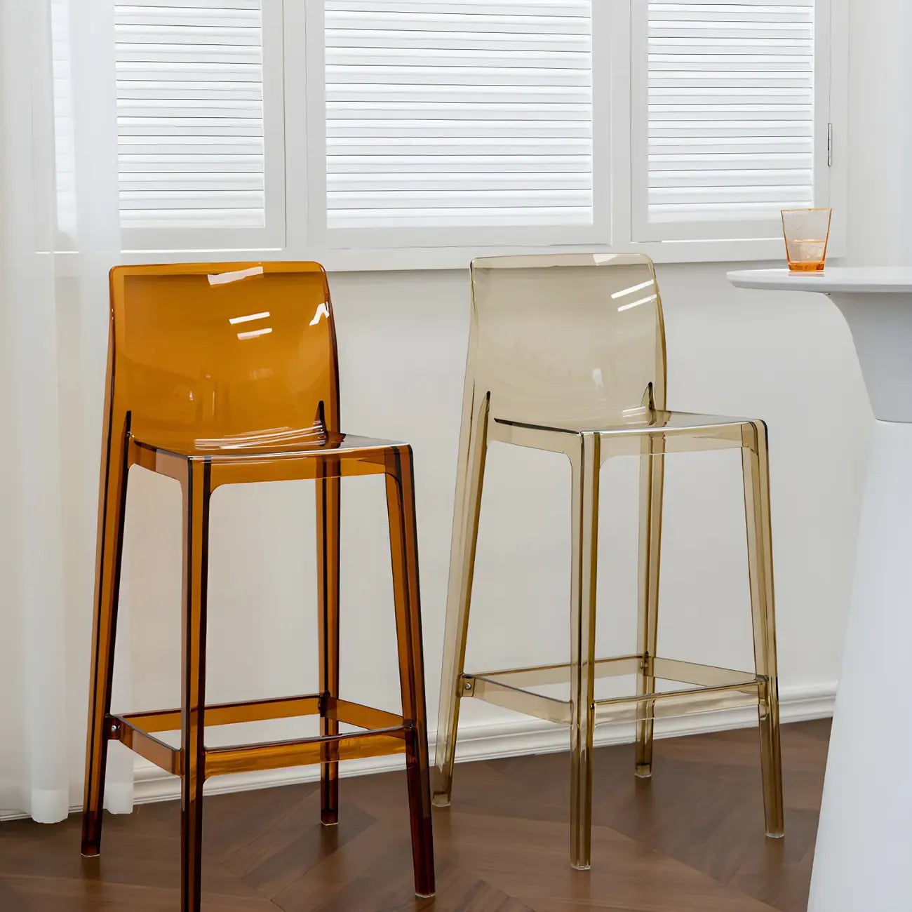 Modern Acrylic Transparent Stylish Rectangle Bar Stool