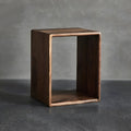 Mid-century Modern Brown Wood Cube Open Back Bookcase