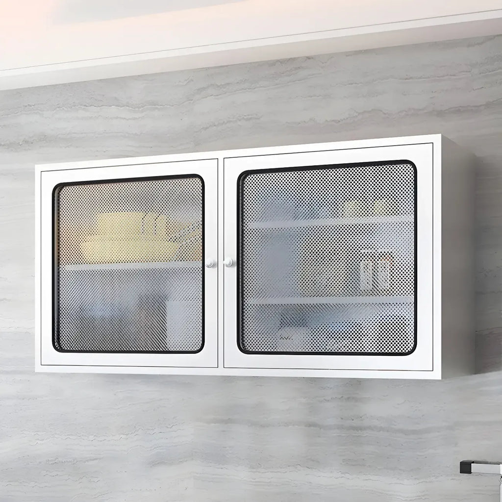 Stainless Steel Wall-Mounted Display Cabinet with Storage