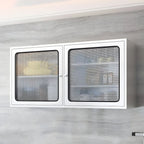 Stainless Steel Wall-Mounted Display Cabinet with Storage