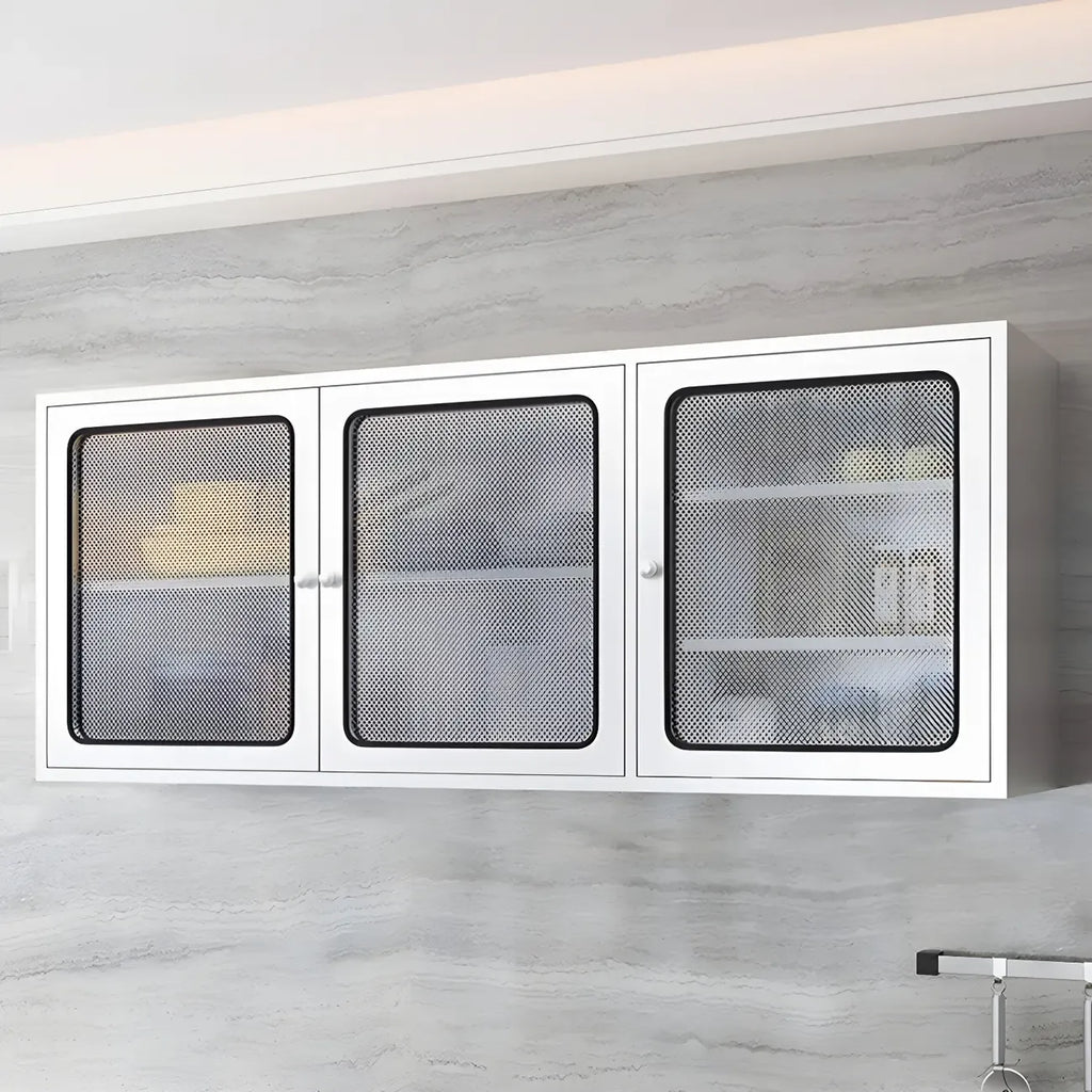 Stainless Steel Wall-Mounted Display Cabinet with Storage