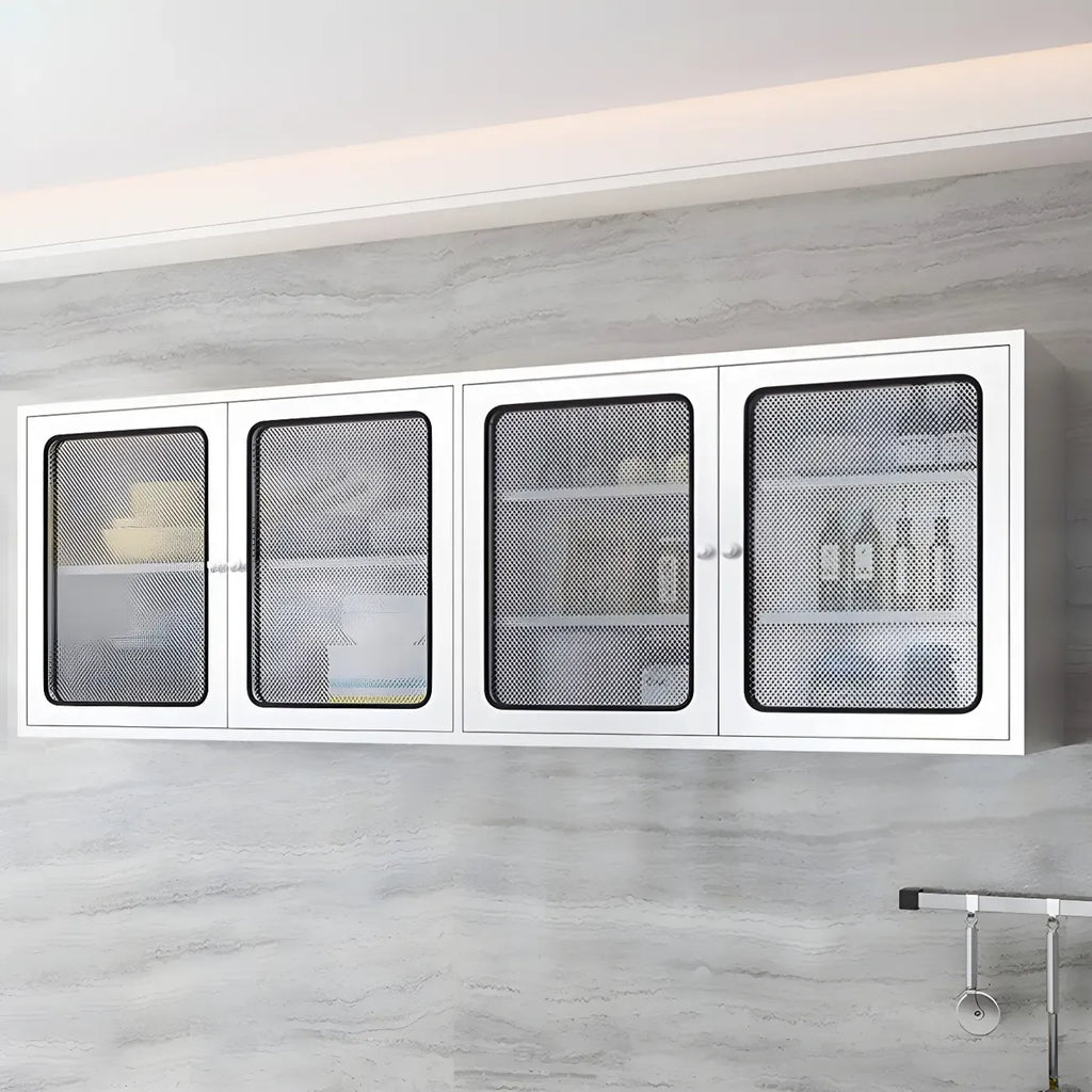 Stainless Steel Wall-Mounted Display Cabinet with Storage