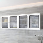 Stainless Steel Wall-Mounted Display Cabinet with Storage