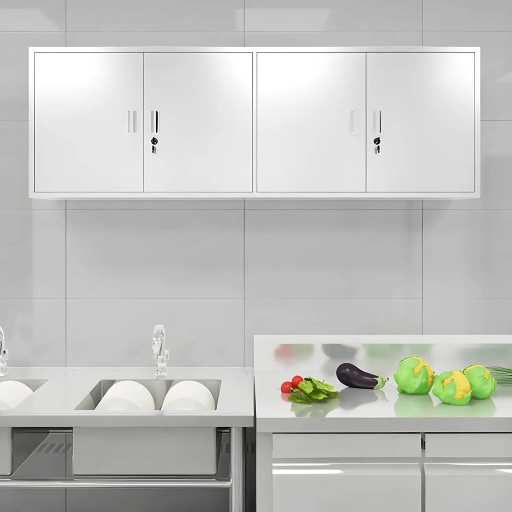 Stainless Steel Wall-Mounted Display Cabinet with Storage