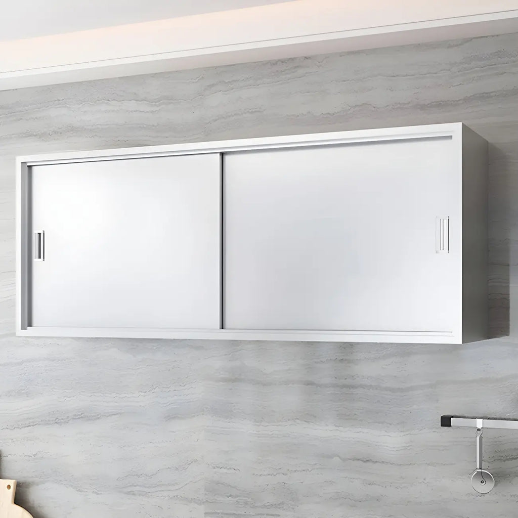 Stainless Steel Wall-Mounted Display Cabinet with Storage