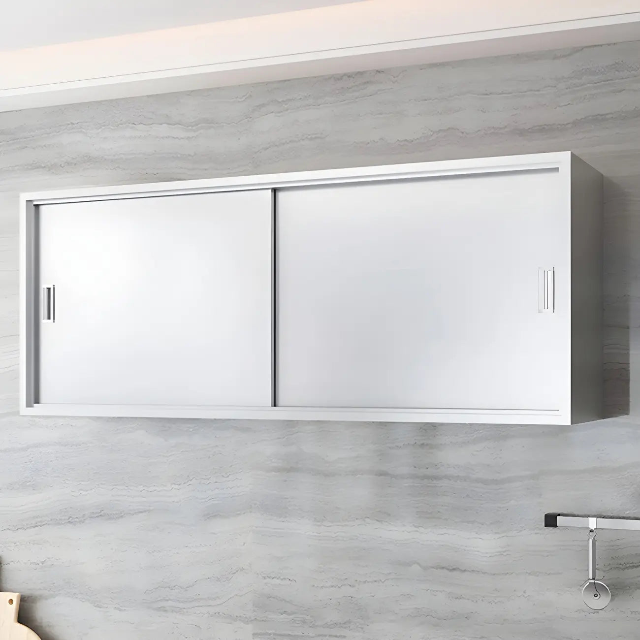 Stainless Steel Wall-Mounted Display Cabinet with Storage