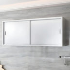 Stainless Steel Wall-Mounted Display Cabinet with Storage