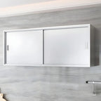 Stainless Steel Wall-Mounted Display Cabinet with Storage