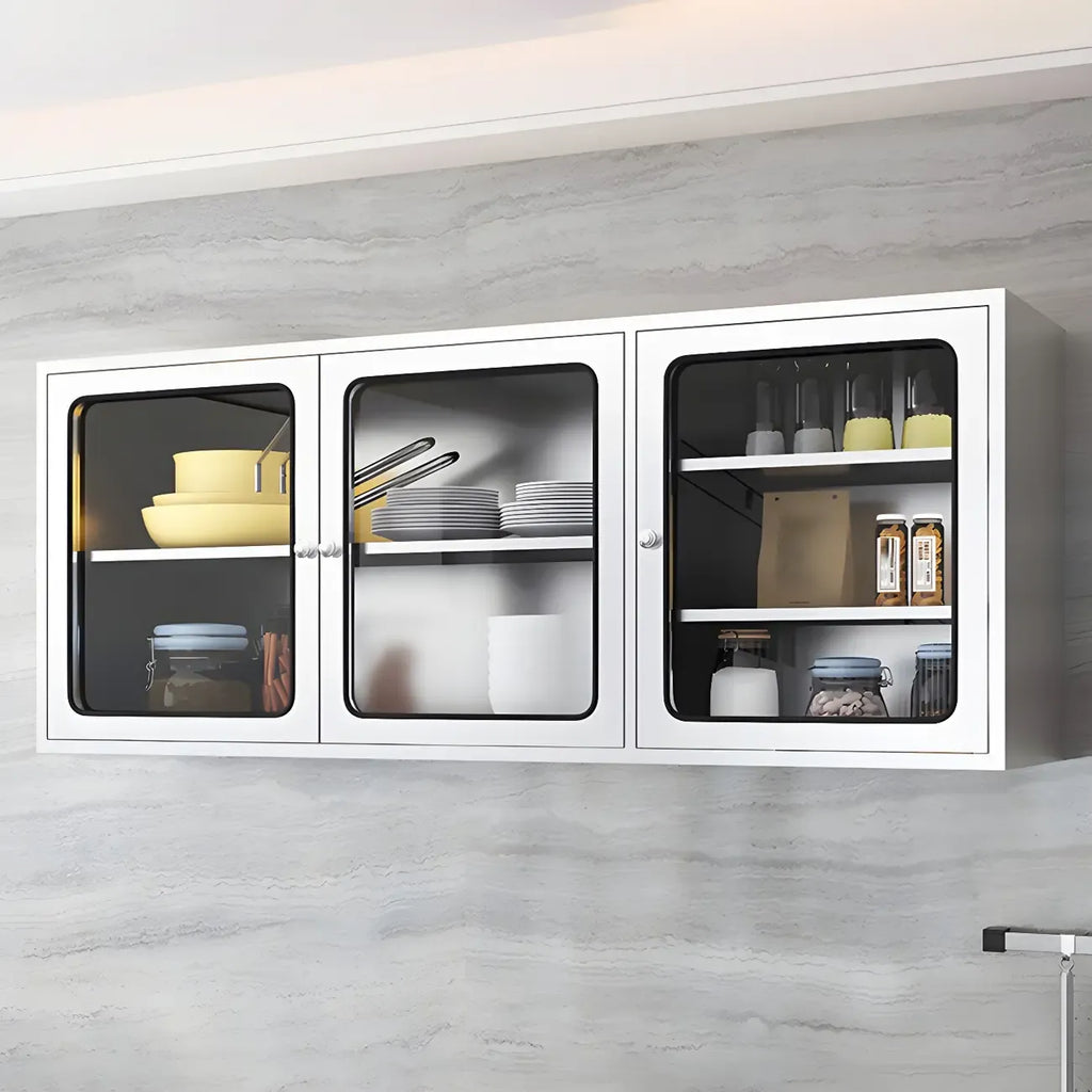 Stainless Steel Wall-Mounted Display Cabinet with Storage