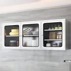 Stainless Steel Wall-Mounted Display Cabinet with Storage