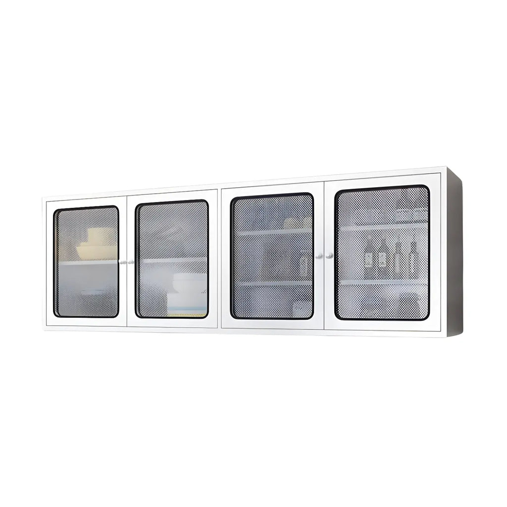 Stainless Steel Wall-Mounted Display Cabinet with Storage