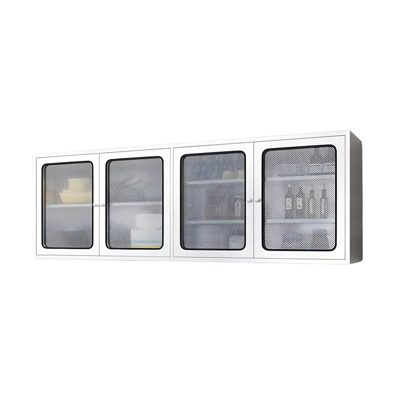 Stainless Steel Wall-Mounted Display Cabinet with Storage