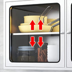 Stainless Steel Wall-Mounted Display Cabinet with Storage