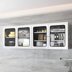 Stainless Steel Wall-Mounted Display Cabinet with Storage