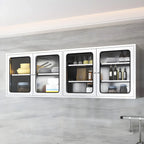 Stainless Steel Wall-Mounted Display Cabinet with Storage