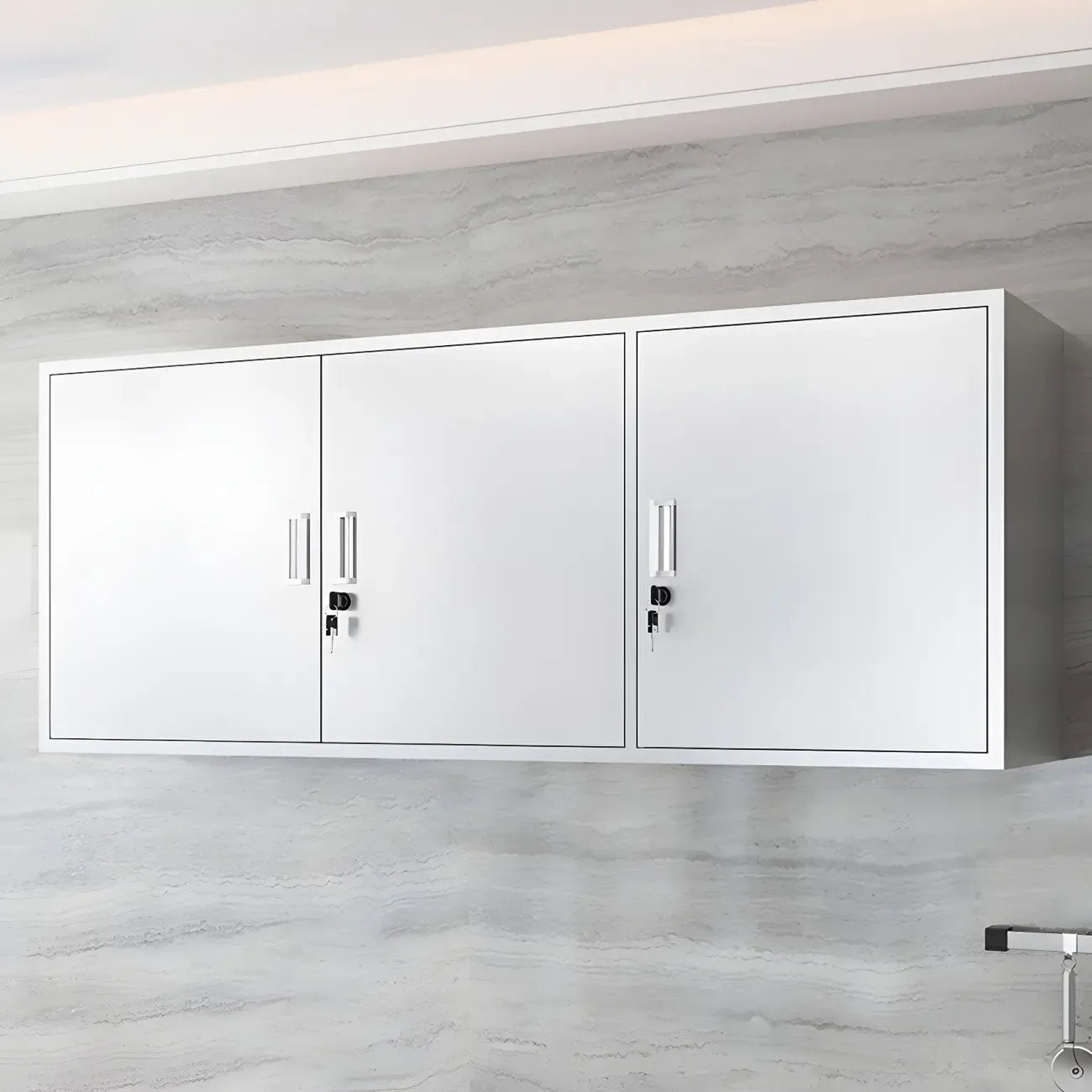 Stainless Steel Wall-Mounted Display Cabinet with Storage