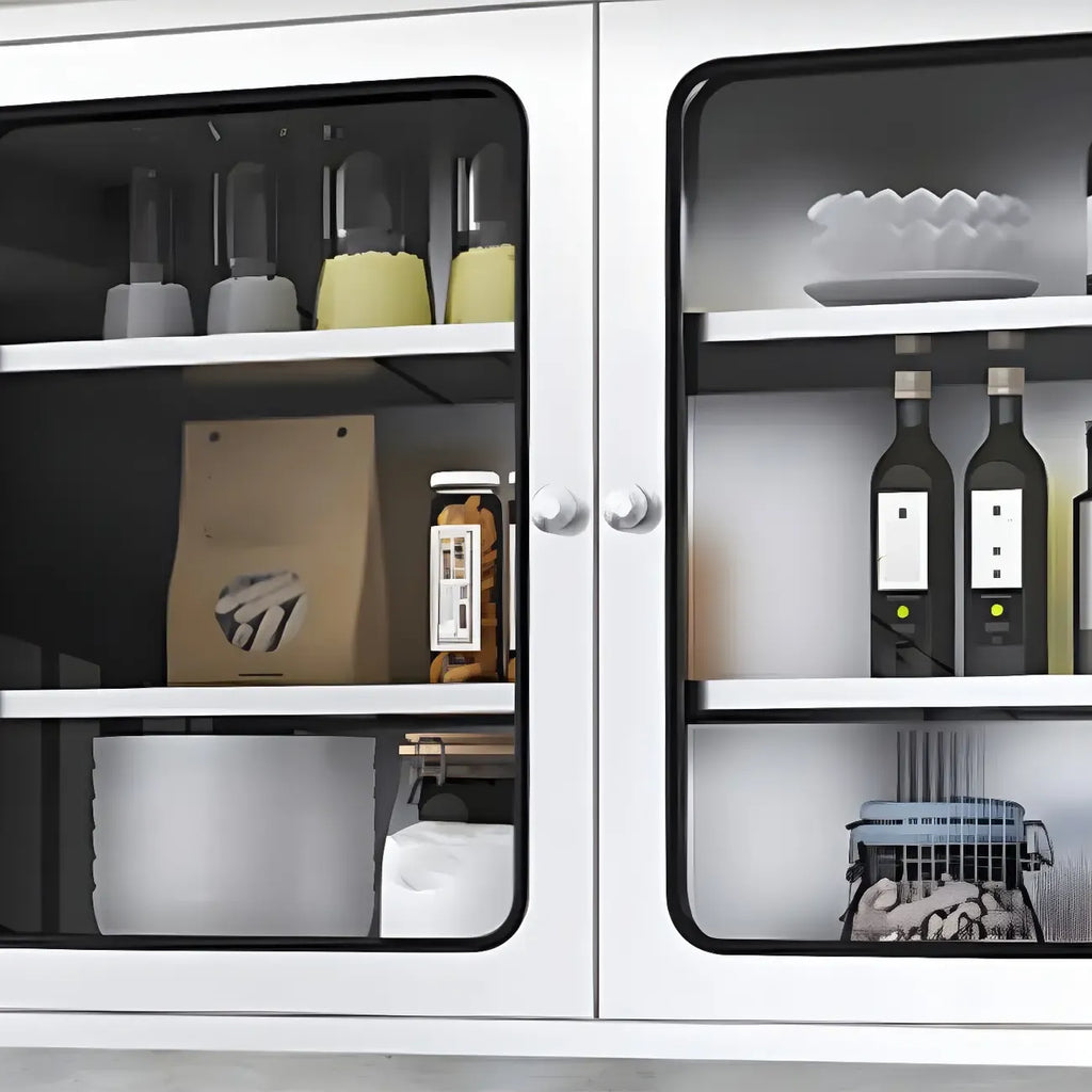 Stainless Steel Wall-Mounted Display Cabinet with Storage