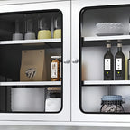 Stainless Steel Wall-Mounted Display Cabinet with Storage