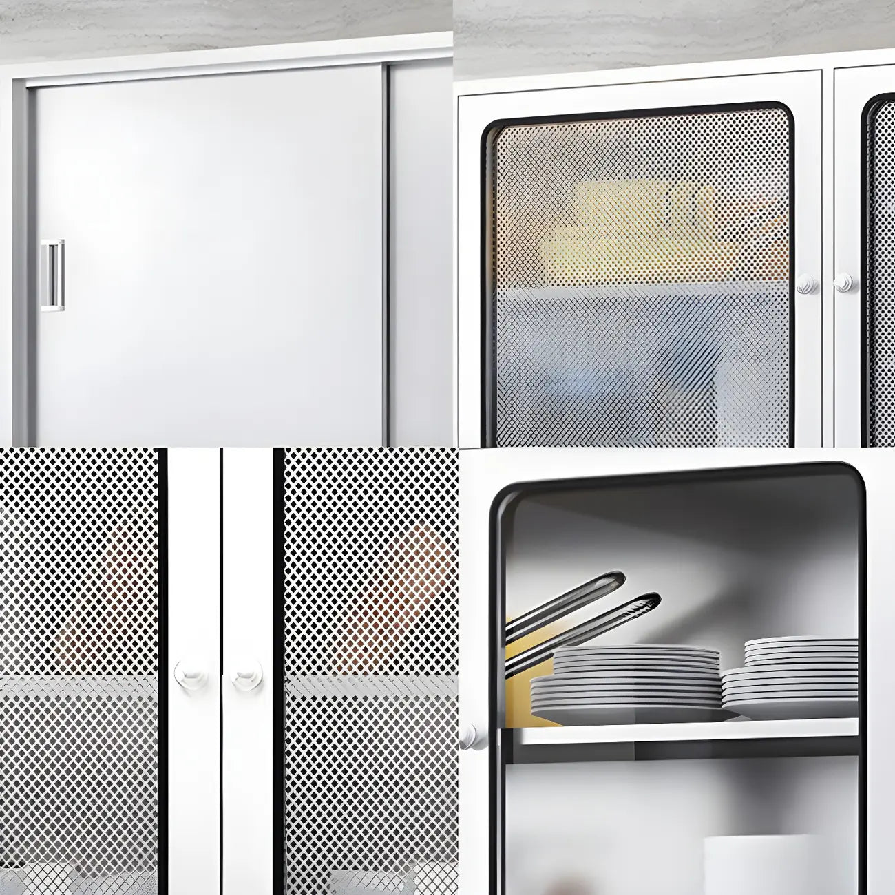 Stainless Steel Wall-Mounted Display Cabinet with Storage