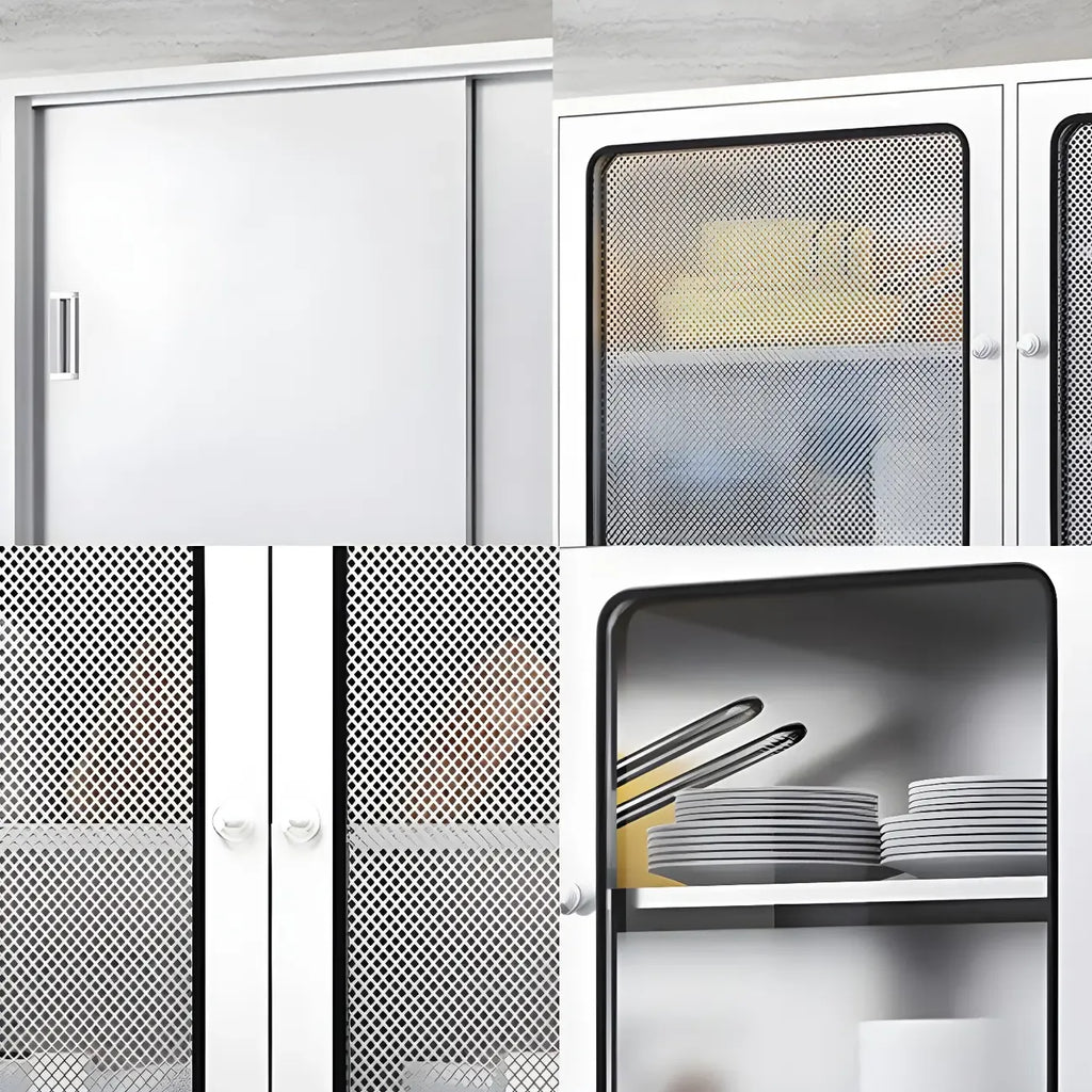 Stainless Steel Wall-Mounted Display Cabinet with Storage