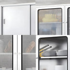 Stainless Steel Wall-Mounted Display Cabinet with Storage