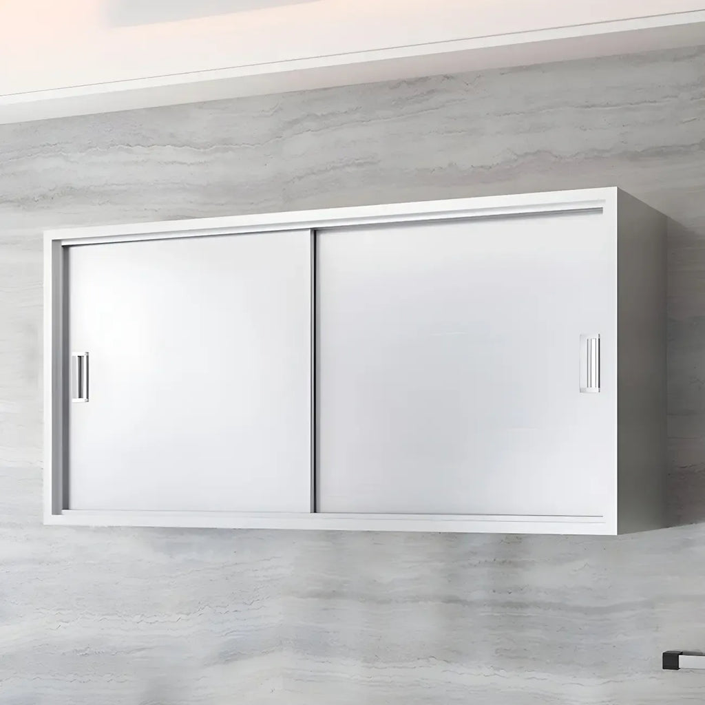 Stainless Steel Wall-Mounted Display Cabinet with Storage