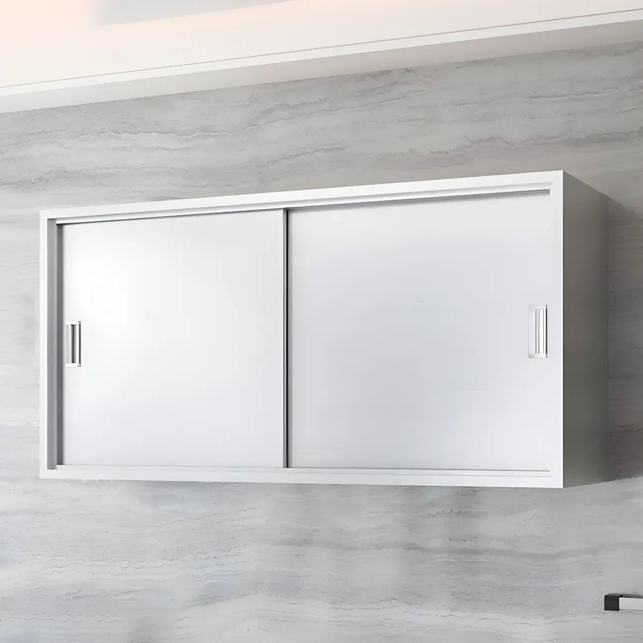 Stainless Steel Wall-Mounted Display Cabinet with Storage