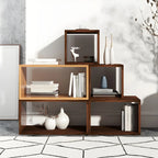 Minimalist Solid Wood Geometric Open Back Cube Bookcase