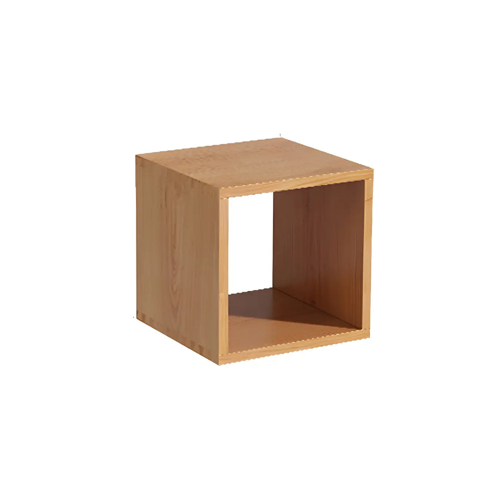 Minimalist Solid Wood Geometric Open Back Cube Bookcase