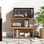 Minimalist Solid Wood Geometric Open Back Cube Bookcase