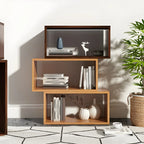 Minimalist Solid Wood Geometric Open Back Cube Bookcase