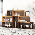 Minimalist Solid Wood Geometric Open Back Cube Bookcase
