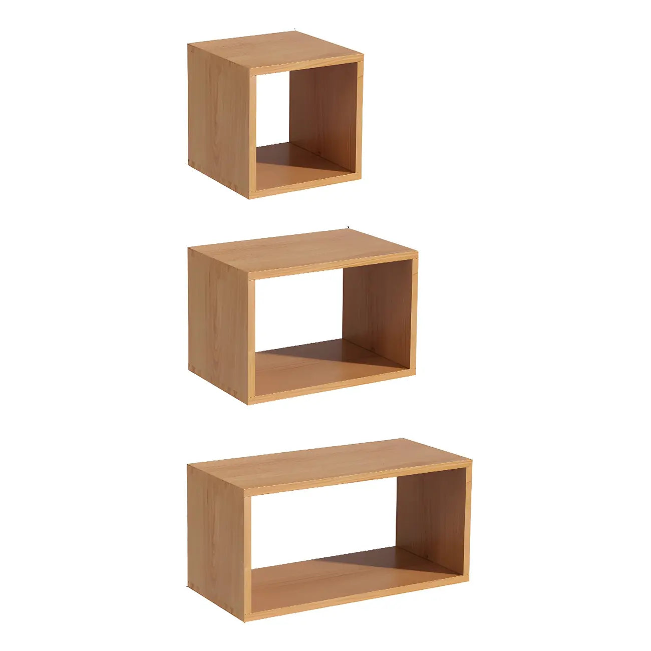 Minimalist Solid Wood Geometric Open Back Cube Bookcase