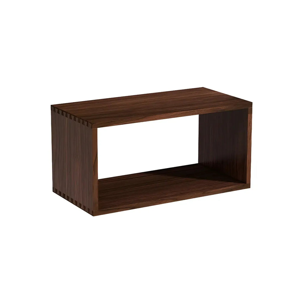 Minimalist Solid Wood Geometric Open Back Cube Bookcase