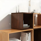 Minimalist Solid Wood Geometric Open Back Cube Bookcase