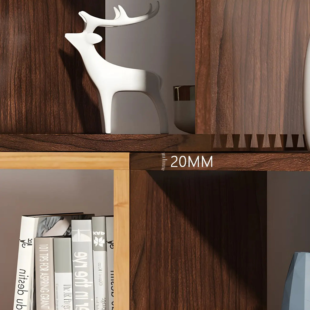 Minimalist Solid Wood Geometric Open Back Cube Bookcase