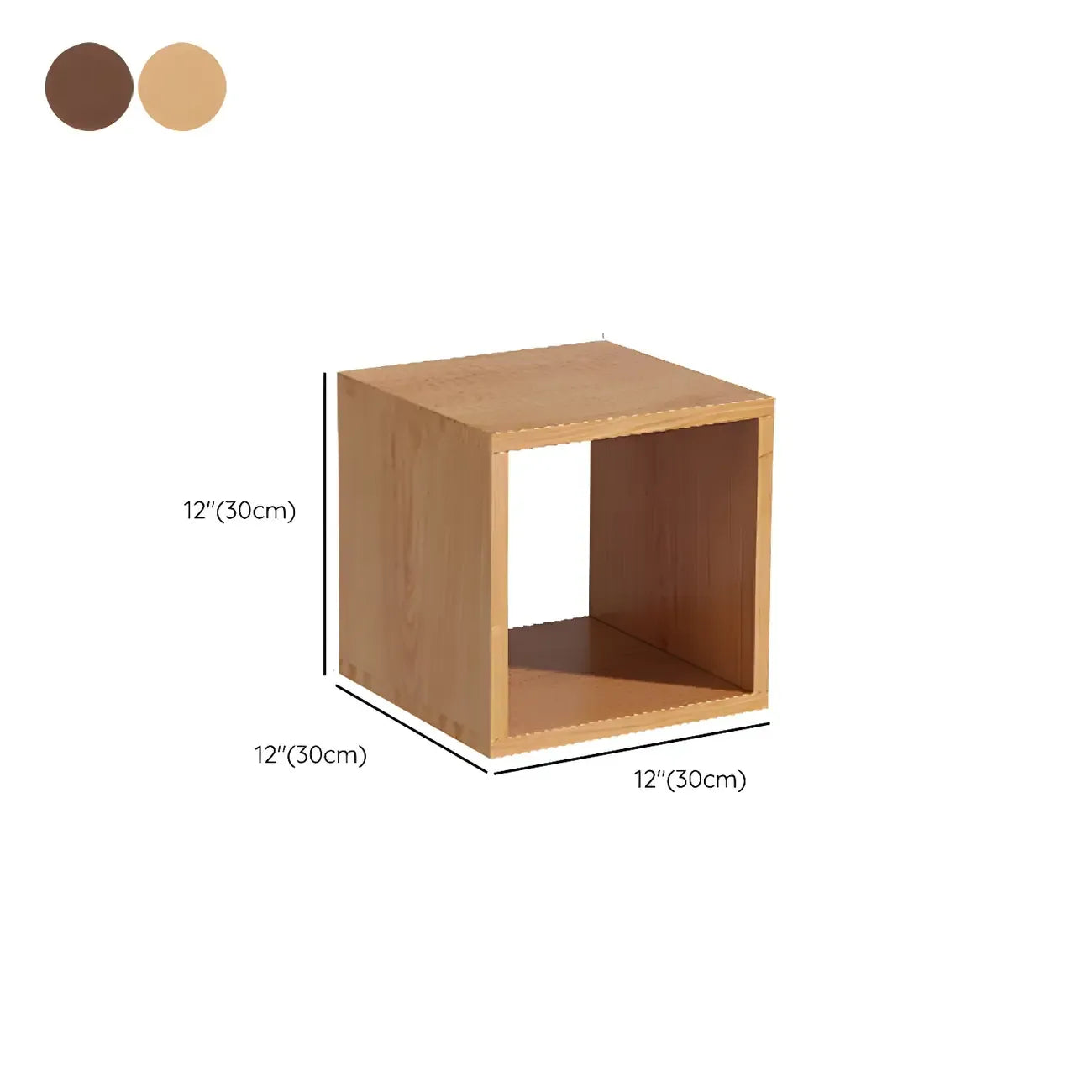 Minimalist Solid Wood Geometric Open Back Cube Bookcase