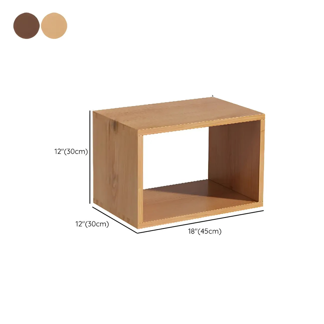 Minimalist Solid Wood Geometric Open Back Cube Bookcase