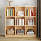 Modern Wooden Closed Back Bookcase with Shelves