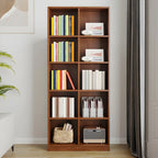 Modern Wooden Closed Back Bookcase with Shelves