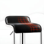 Leather Low Back Metal Adjustable Swivel Bar Stools