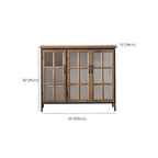 Classic Brown Curved Wooden Glass Door Display Cabinet